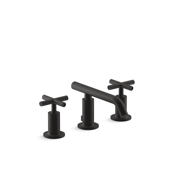 Kohler Widespread Bathroom Sink Faucet W/ Low Cross Handles & Low Spout 14410-3-BL